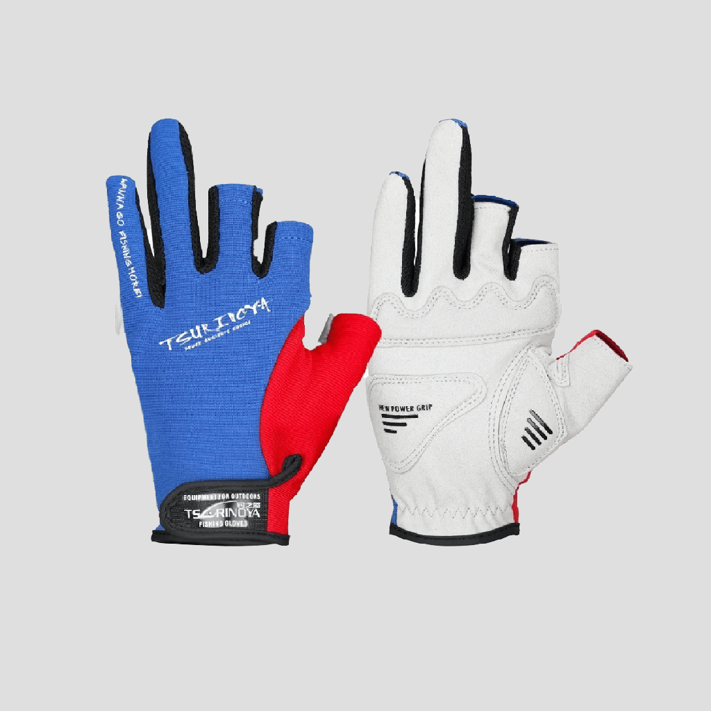 Guante Tsurinoya Dedos Libres Azul, Rojo, Blanco