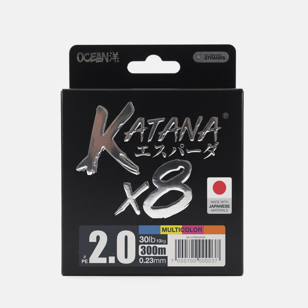 Multifilamento Ocean Katana 8X - Multicolor - 0.18mm - 300M