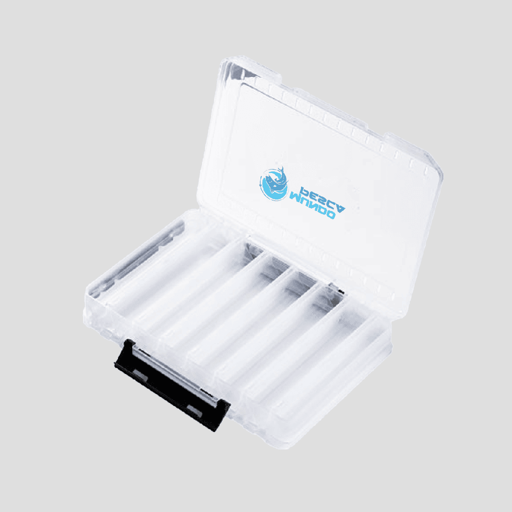 Caja Señuelera Mundo Pesca L Double Side - 14 Pcs / Transparente