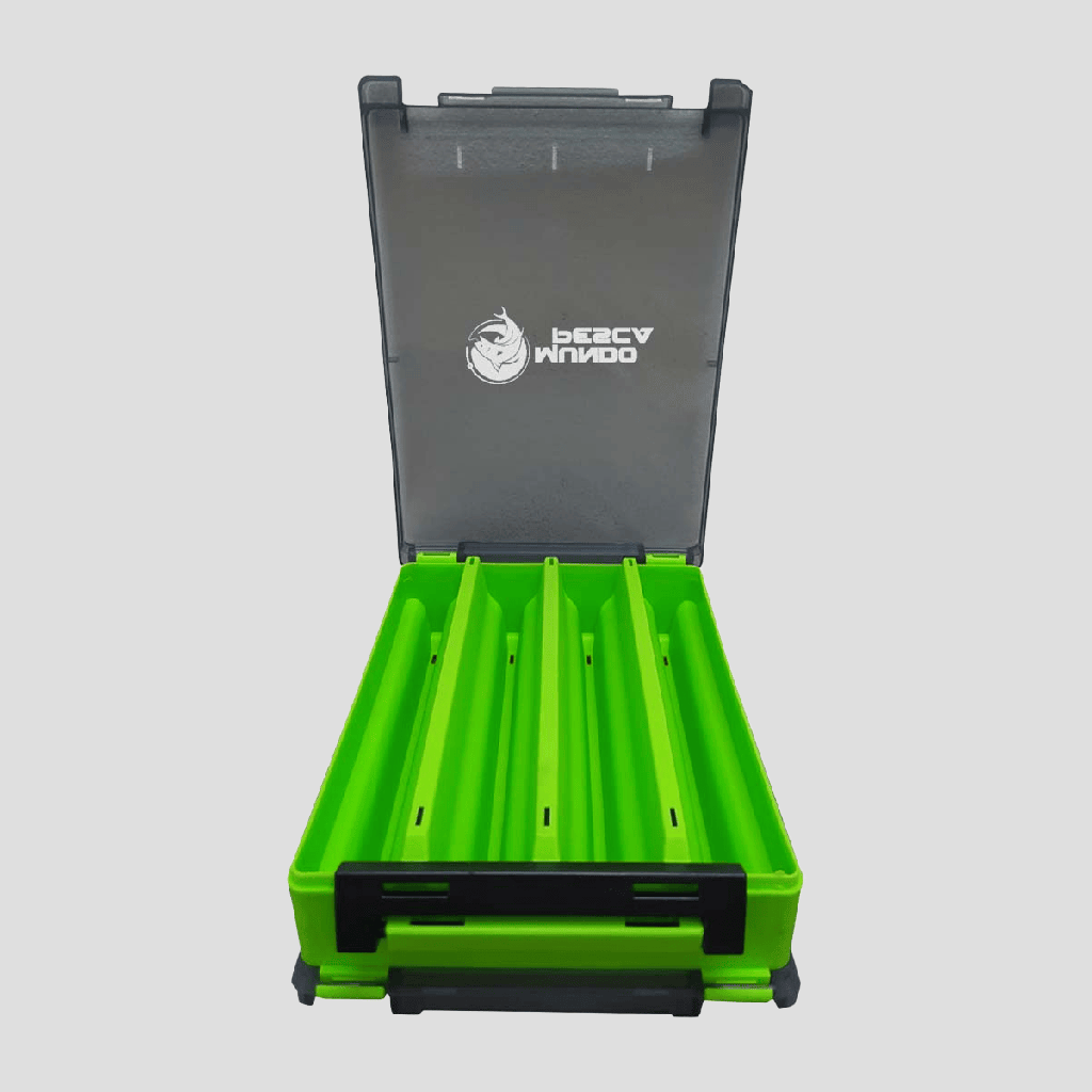 Caja Señuelera Sakana Mundo Pesca Vertical M / Verde - 7 Pcs