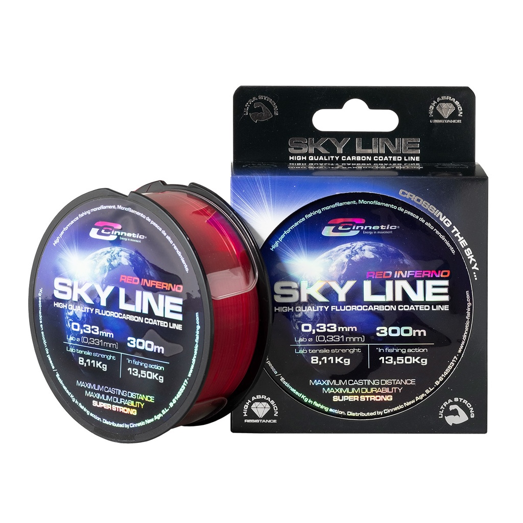 Monofilamento Cinnetic Sky Line Red Inferno 0.33 MM - 300 M
