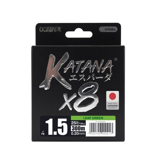 [KTX8020300LG] Multifilamento Ocean Katana 8X - Leaf Green - 0.20mm - 300M