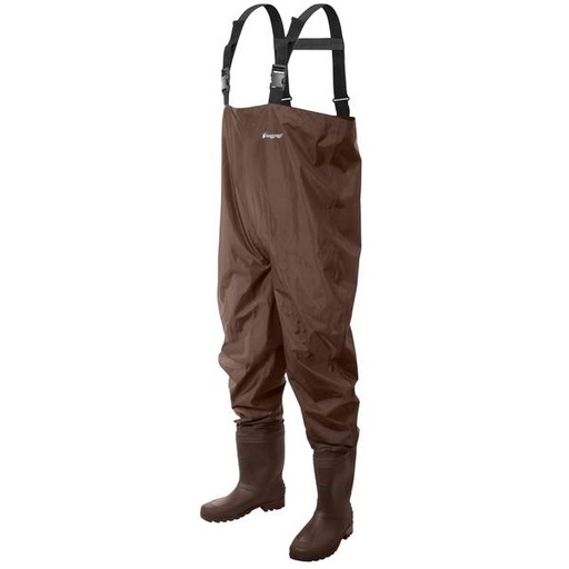 [2RN011-304-110] Wader Froggtoggs Rana Pvc Lug Chest - Brown Size 11
